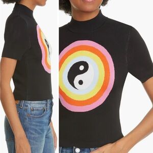 Staud yin yang crop mock neck